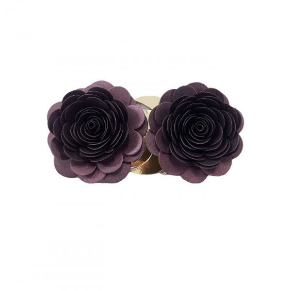 Decoração Para Bolo Em Papel - Folha E Flor M - Bordo/Dourado - 02 Unidades - Jmeg Festas