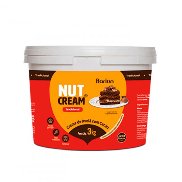 Recheio Nut Cream Creme De Avelã Com Cacau 3Kg - Barion