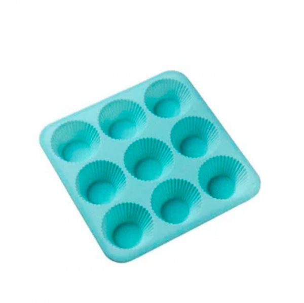 Forma Silicone Cupcake Allonsy 9 Cavidades Azul - Cromus