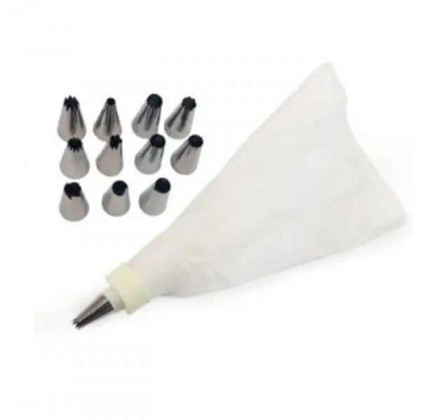 Kit 12 Bicos De Confeitar E Bisnaga - Patiu Confeitaria