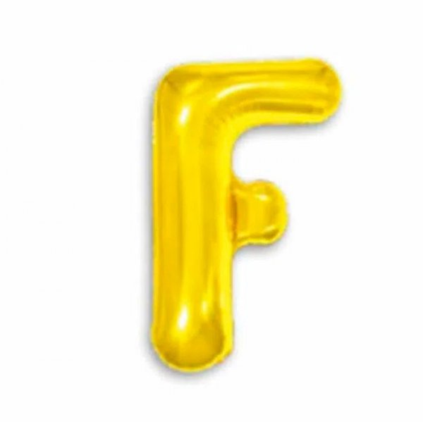 Balão Metalizado Letra Ouro "F" 16 - 40Cm - Mundo Bizarro