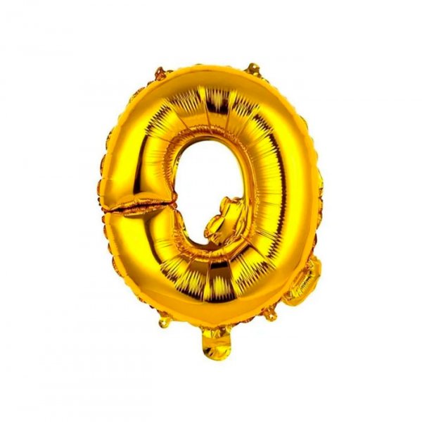 Balão Metalizado Letra Ouro "Q" 16 - 40Cm - Mundo Bizarro