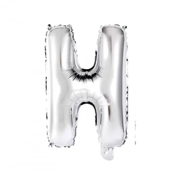 Balão Metalizado Letra Prata "H" 16 - 40Cm - Mundo Bizarro