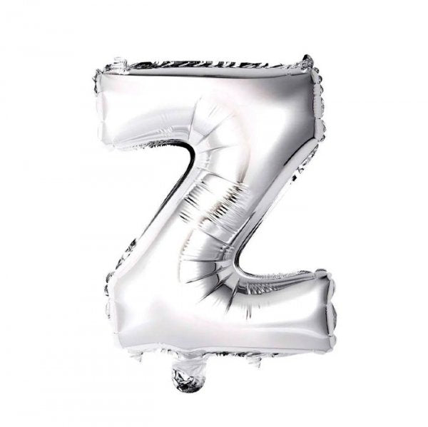 Balão Metalizado Letra Prata "Z" 16 - 40Cm - Mundo Bizarro
