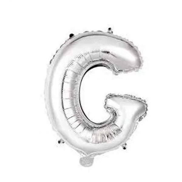 Balão Metalizado Letra Prata "G" 16 - 40Cm - Mundo Bizarro