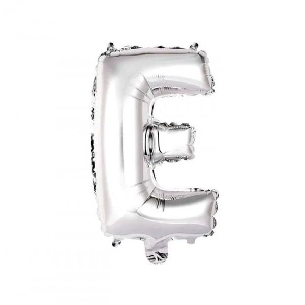 Balão Metalizado Letra Prata "E" 16 - 40Cm - Mundo Bizarro