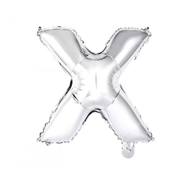 Balão Metalizado Letra Prata "X" 16 - 40Cm - Mundo Bizarro