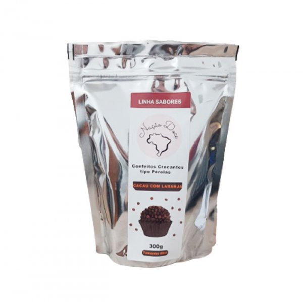 Confeitos Mini De Cereais Pérolas Cacau Com Laranja 300G - Nação Doce