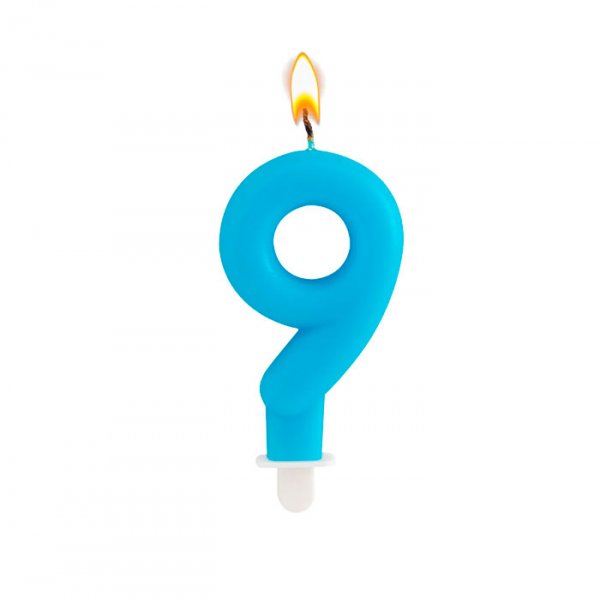 Vela Mb Festivela Número 9 Azul - Mundo Bizarro