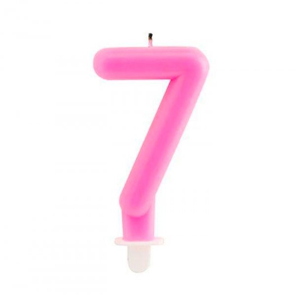 Vela Mb Festivela Número 7 Rosa - Mundo Bizarro