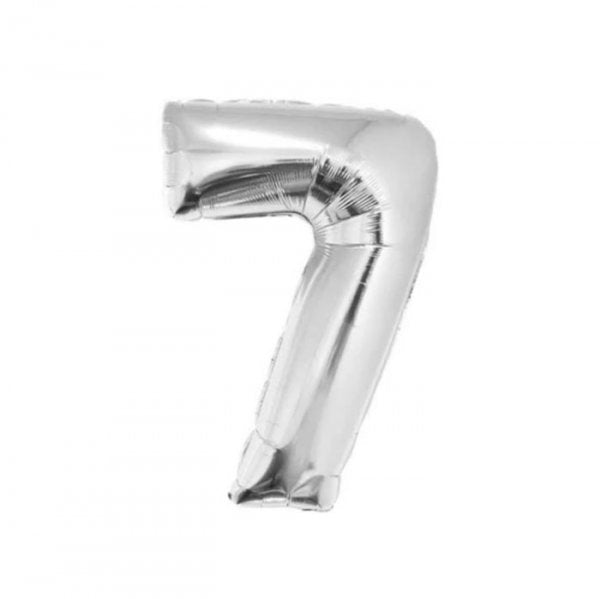 Balão Metalizado Prata 16' N° 7 - Mundo Bizarro