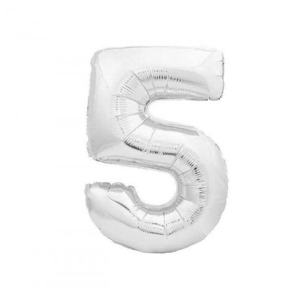 Balão Metalizado Prata 16' N° 5 - Mundo Bizarro