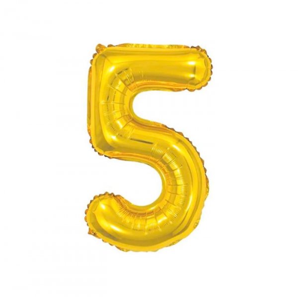 Balão Metalizado Ouro 16' N°5 - Mundo Bizarro