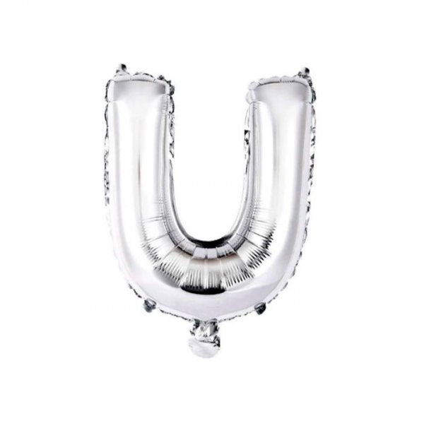 Balão Metalizado Letra Prata - U 16' - Mundo Bizarro