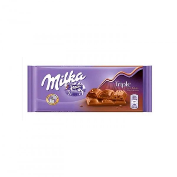 Chocolate Triple Chocolate Cacau - Barra 90Gr - Milka