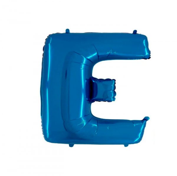 Balão Metalizado Letra 'E' Azul - Tam.14" - Megatoon