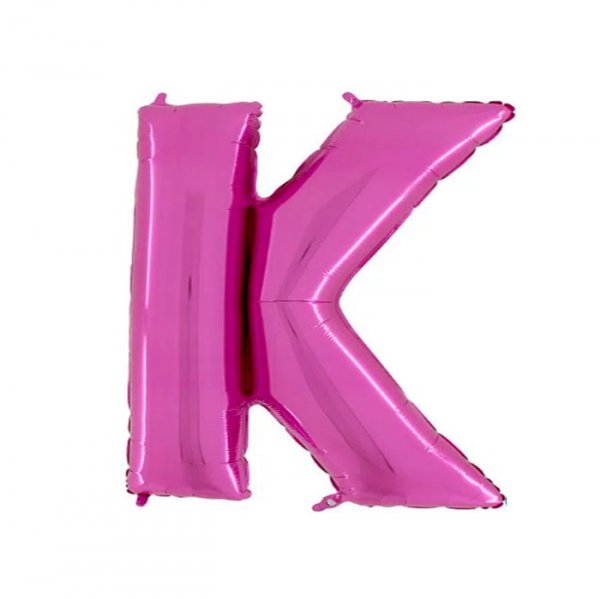 Balão Metalizado Letra 'K' Pink - Tam.14" - Megatoon