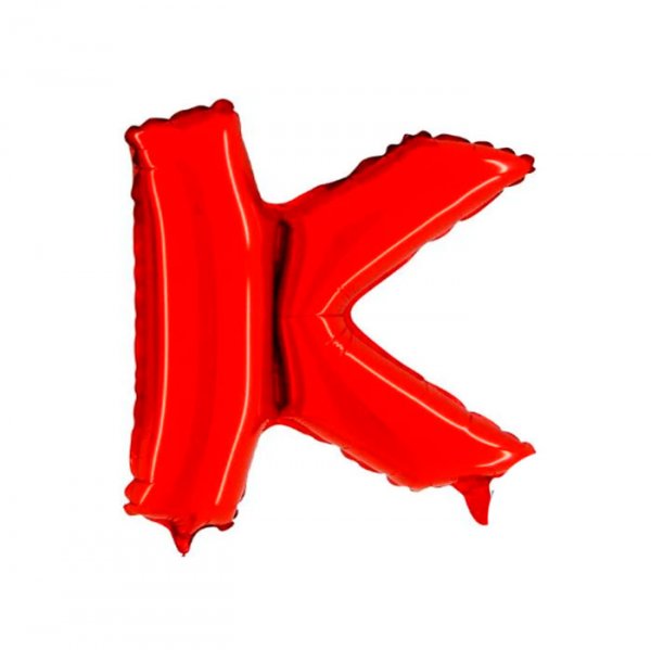 Balão Metalizado Letra 'K' Vermelha - Tam.14" - Megatoon