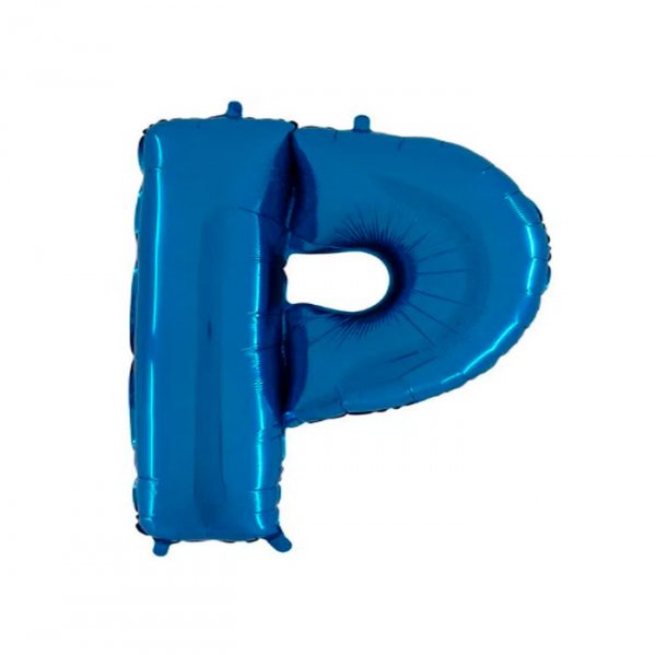 Balão Metalizado Letra 'P' Azul - Tam.14" - Megatoon