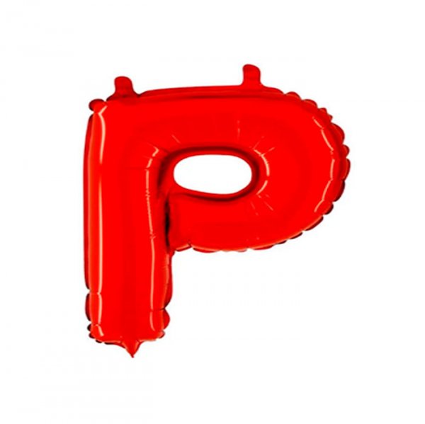 Balão Metalizado Letra 'P' Vermelha - Tam.14" - Megatoon