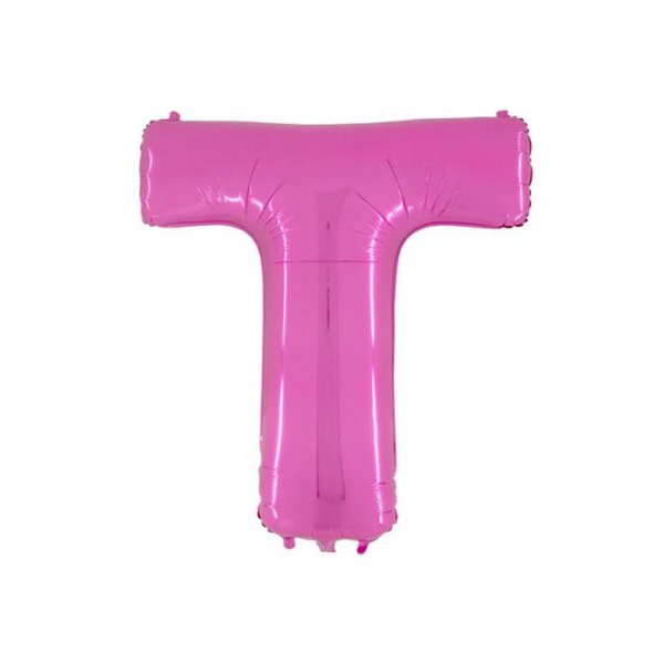 Balão Metalizado Letra 'T' Pink - Tam.14" - Megatoon
