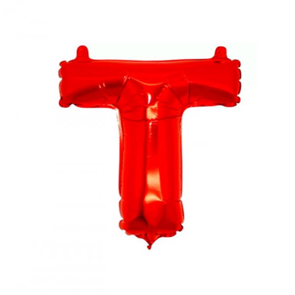 Balão Metalizado Letra 'T' Vermelho - Tam.14" - Grabo