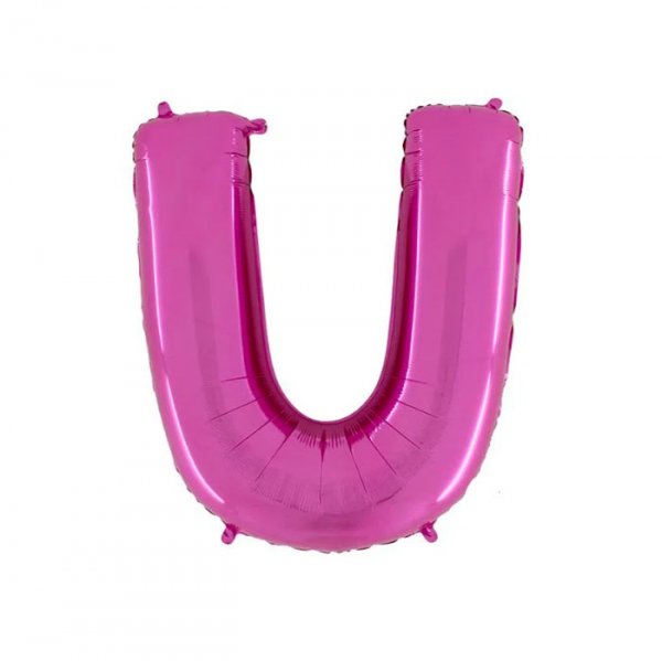 Balão Metalizado Letra 'U' Pink - Tam.14" - Megatoon