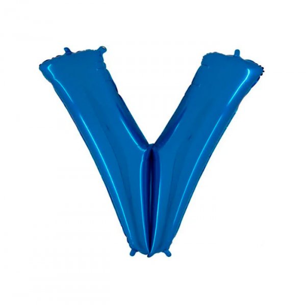 Balão Metalizado Letra 'V' Azul - Tam.14" - Megatoon