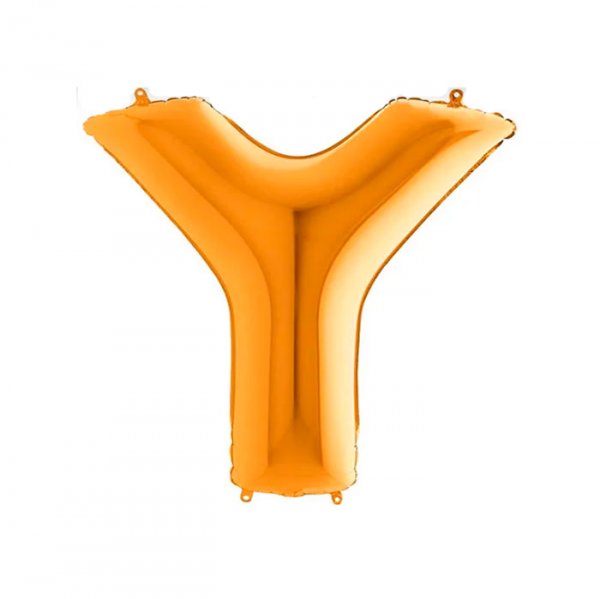 Balão Metalizado Letra 'Y' Dourado - Tam.14" - Grabo