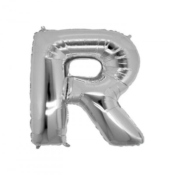 Balão Metalizado Letra 'R' Prata - Tam.14" - Megatoon