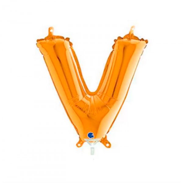 Balão Metalizado Letra 'V' Dourado - Tam.14" - Grabo