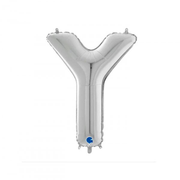 Balão Metalizado Letra 'Y' Pratas - Tam.14" - Grabo