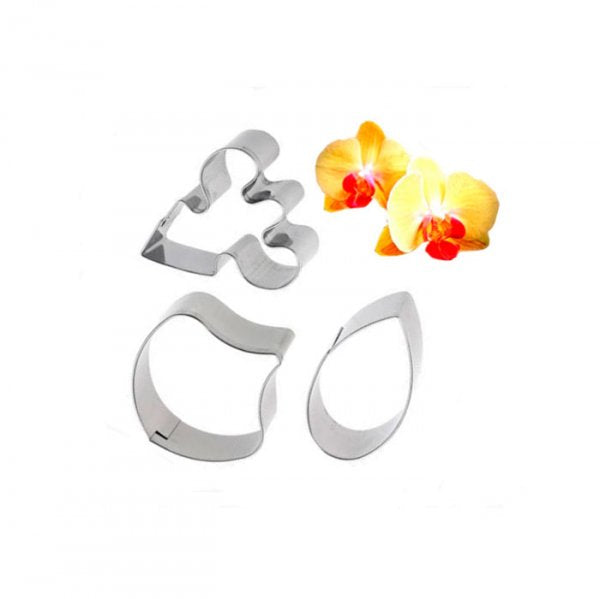 Cortador Em Aço Inox Orquídea Borboleta 3 Peças Ca528 - Prime Chef