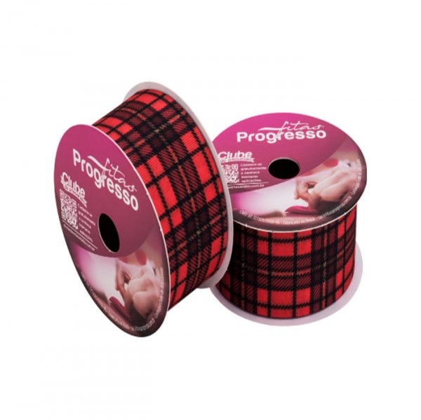 Fita Xadrez Natalino 10M X 30Mm (Ecf007Tr) Cor 005 - Fitas Progresso