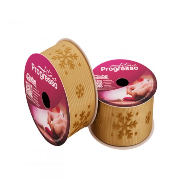 Fita Estampa de Veludo Floco Neve Natal 10M X 38Mm (Egl009V) Cor 003 Fitas Progresso