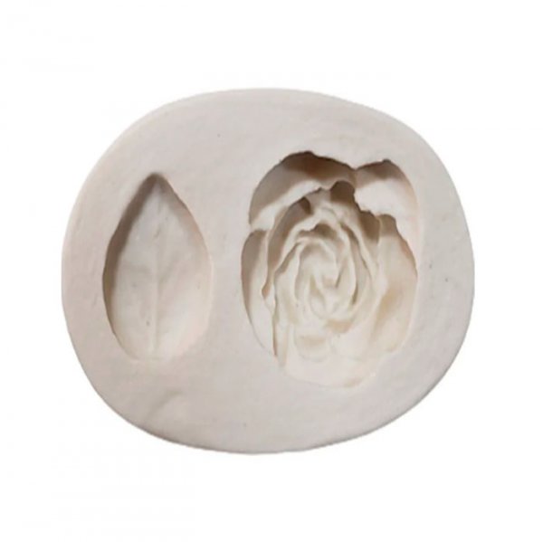 Molde De Silicone Rosa E Folhas (322) - Mazulli