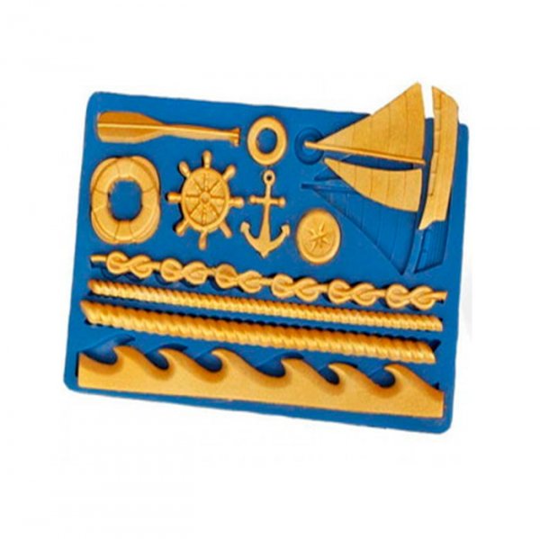 Molde De Silicone Marinheiro/Barco/Ancora (S446) - Molds Planet