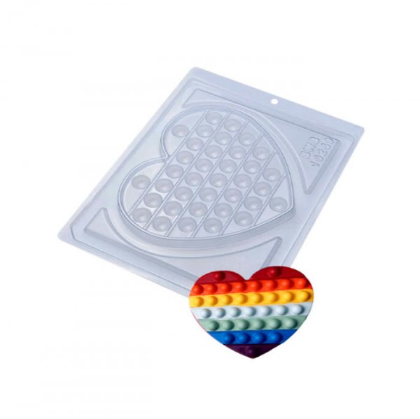 Forma De Acetato Pop It Coração (10269) - Bwb