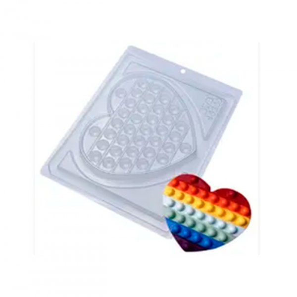Forma De Acetato C/ Silicone Pop It Coração (198) - Crystal Forming
