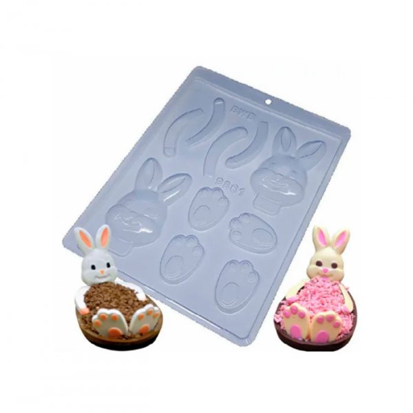 Forma De Acetato Simples Partes De Coelho (9861) - Bwb