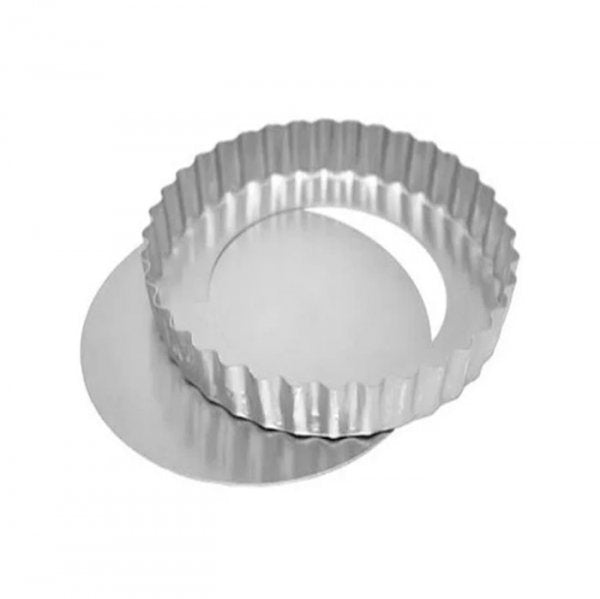 Forma De Inox Torta Maça Crespa (21X3X23) Fundo Falso - Metasa