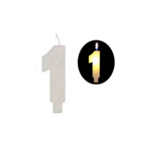 Vela Led Branca N°1 - Silver Festas