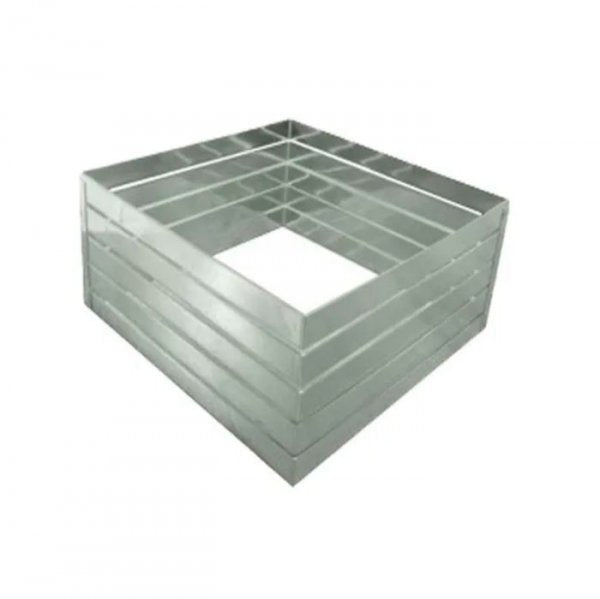 Aro Inox Camadas Quadrado (25X9Cm) - Caparroz