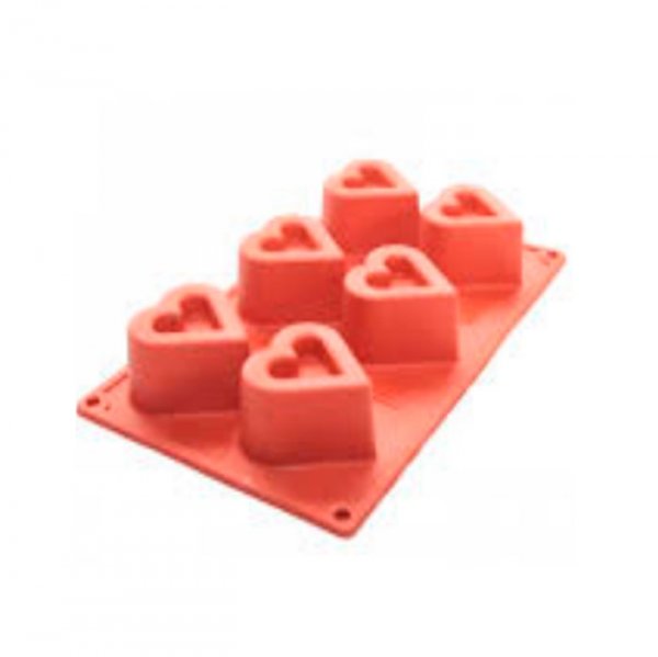 Forma De Silicone Coração 6 Cavidades (295X173Mm) - Cimapi