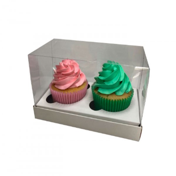 Caixa Cupcake 1 Branca 2 Cavidades (10Un) - Artcrystal