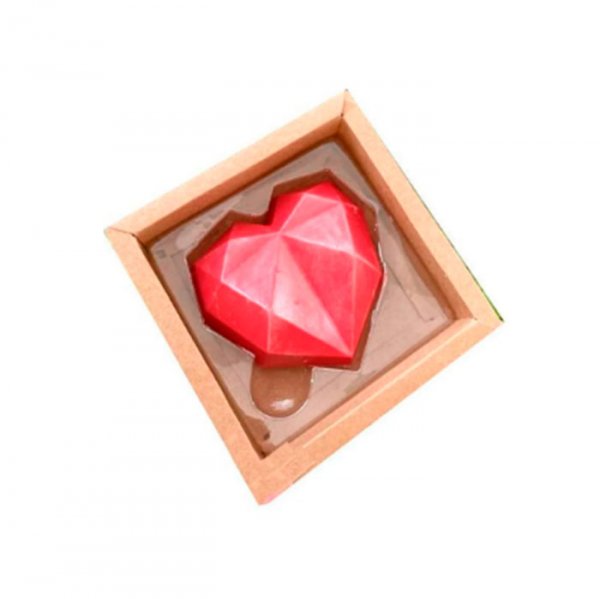 Caixa Coracao Diamantado 1 Cavidades Kraft - Crystal Forming