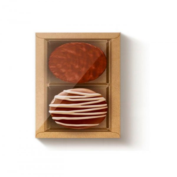 Caixa Para 2 Pães Mel Branco/Kraft 9X9X4 (5Un) - Cromus