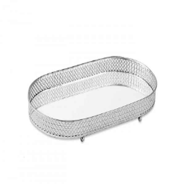 Bandeja Metal Oval C/Espelho - Importex