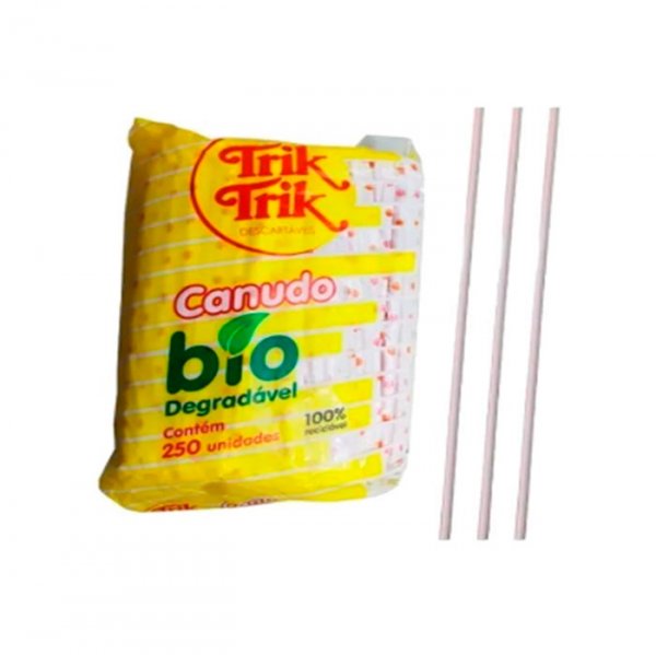 Canudo Biodegradavel Milk Shake (250Un) - Trik Trik