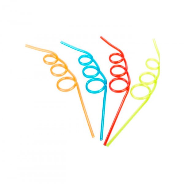 Canudo Espiral Rigido Cores Ha002 (4Un) - Silver Festas